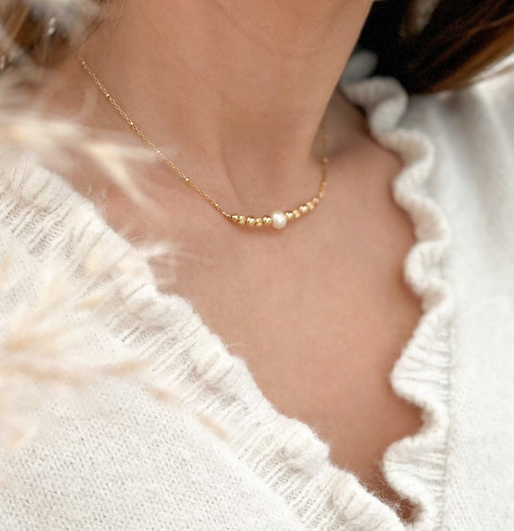 collier Ava en plaqué or gold filled 14k composé de perles