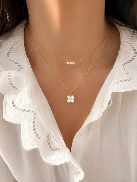 COLLIER DOUBLE RANG TIARÉ