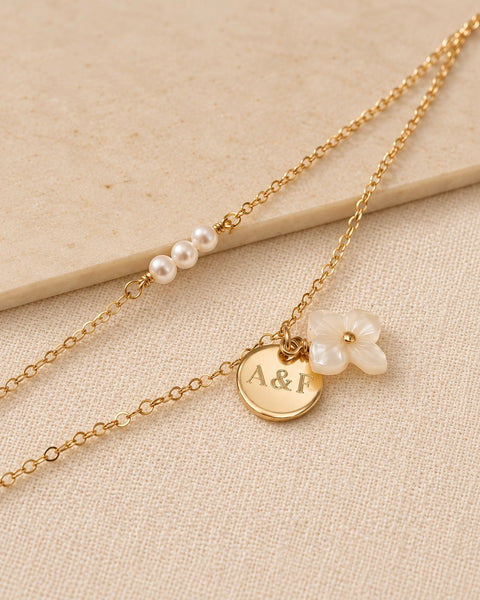 BRACELET DOUBLE RANG TIARE GRAVÉ