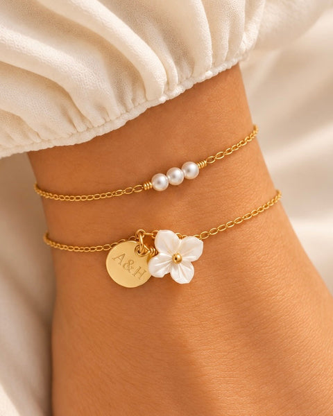 BRACELET DOUBLE RANG TIARE GRAVÉ