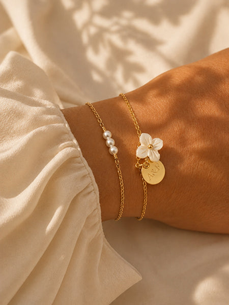 BRACELET DOUBLE RANG TIARE GRAVÉ
