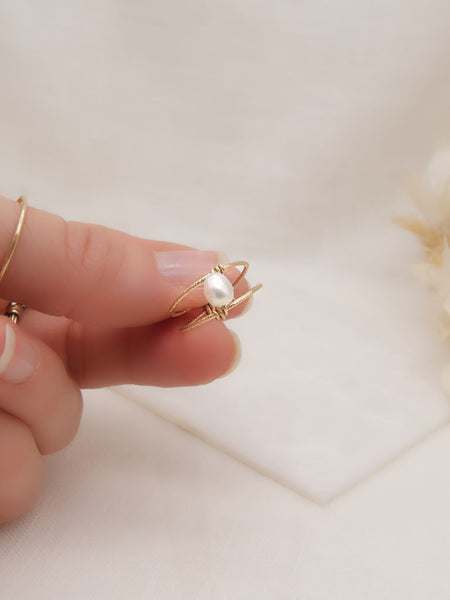 Bague union avec perle d'eau douce 