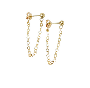 boucles d'oreilles chaînette en plaqué or gold filled 14 carats