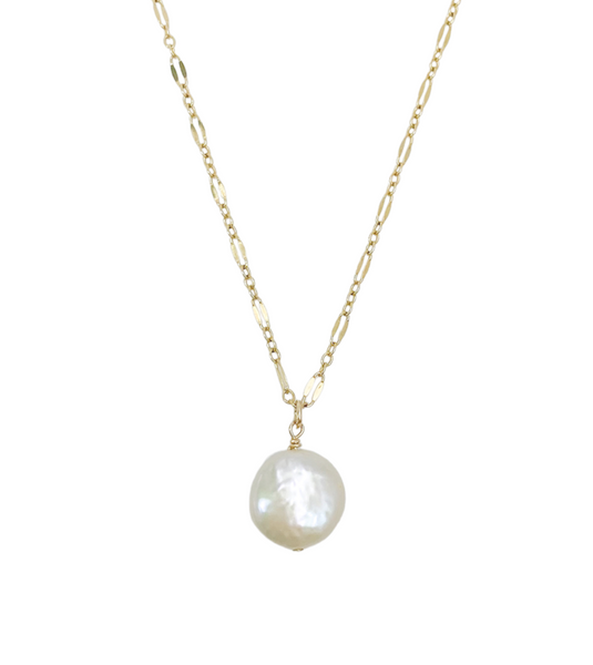 collier Angèle en plaqué or gold filled 14k composé d'une perle de culture d'eau douce