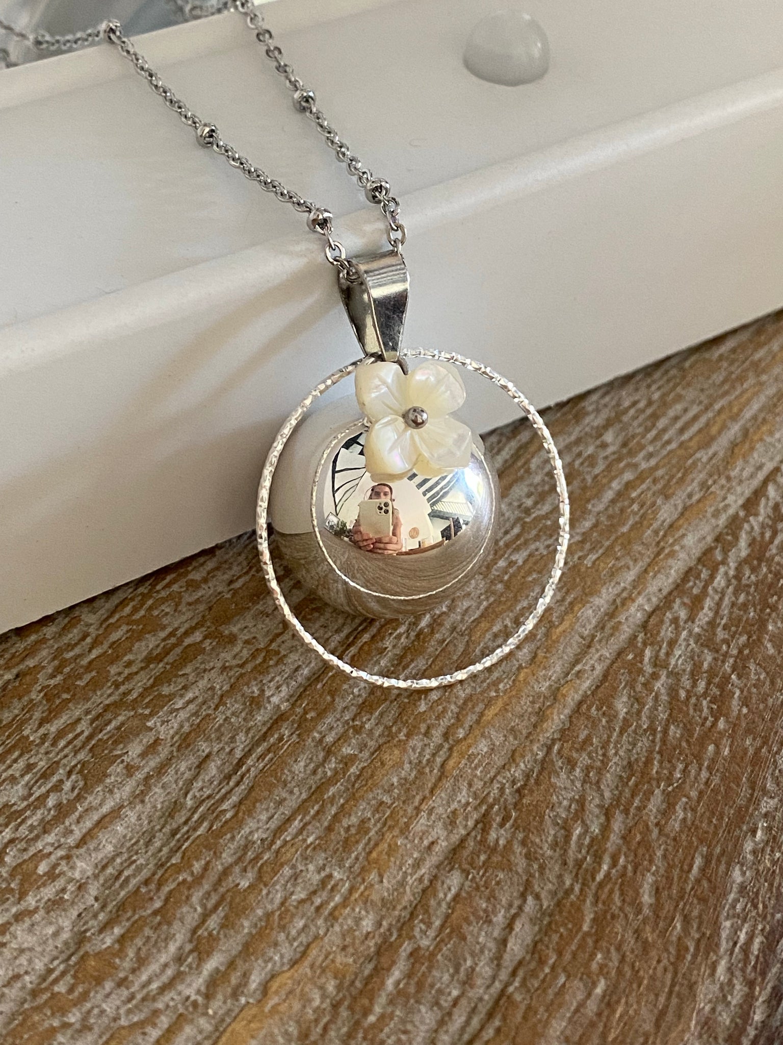 collier bola - fleur - acier inoxydable - cadeau de grossesse ...